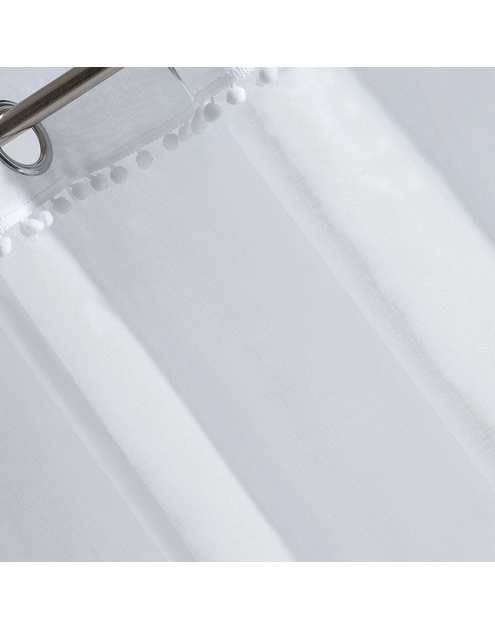 Zdjęcie: Firana Tamay biała 140x250 cm z pomponami EUROFIRANY