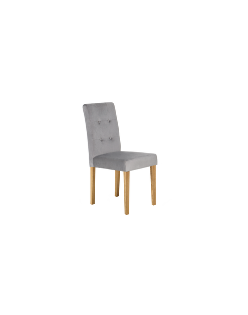 Zdjęcie: Krzesło tapicerowane Karo jasnoszare nogi kolor neutralny TS INTERIOR