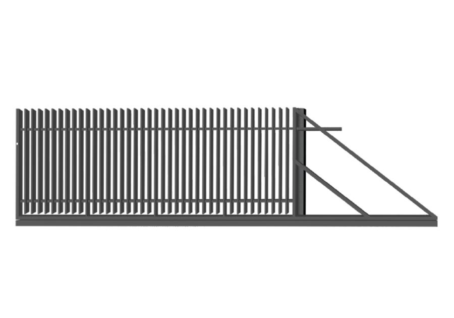 Zdjęcie: Brama przesuwna Anika 4,00 m, 1,50 m, z zamkiem hakowym, automatem w słupku, prawa POLBRAM