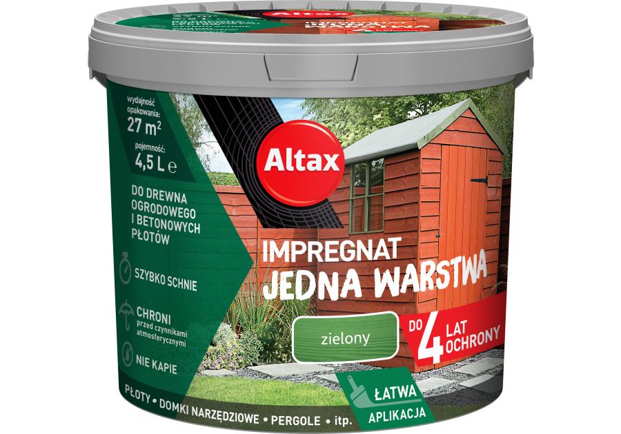 Zdjęcie: Impregnat Jedna Warstwa 4 lata 4,5 L zielony ALTAX