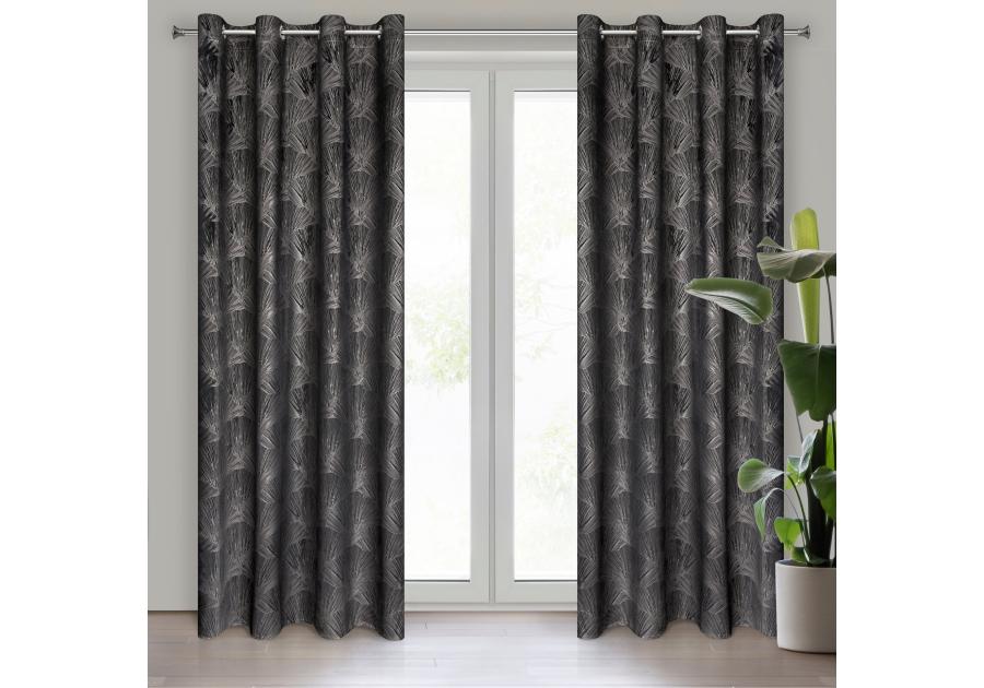 Zdjęcie: Zasłona gotowa Goja 140 x 250 cm czarny EUROFIRANY