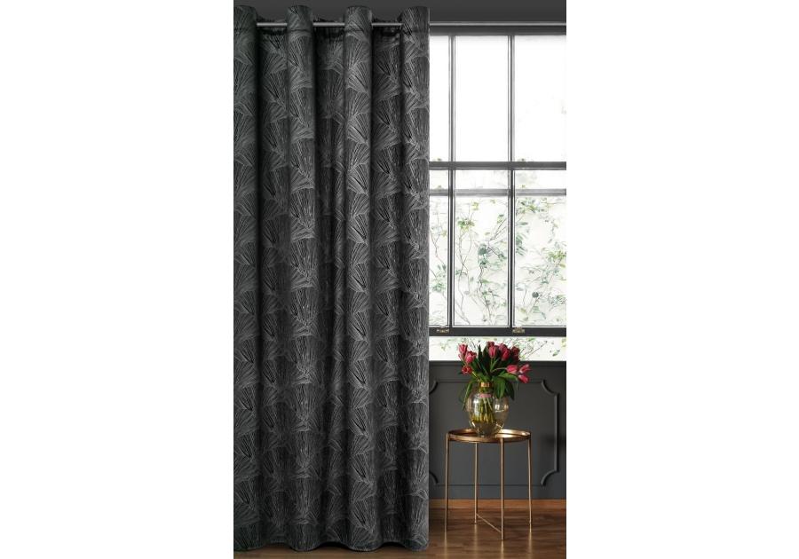 Zdjęcie: Zasłona gotowa Goja 140 x 250 cm czarny EUROFIRANY