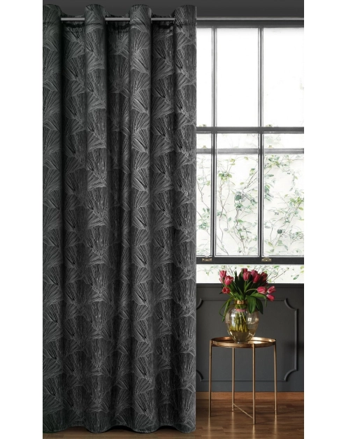 Zdjęcie: Zasłona gotowa Goja 140 x 250 cm czarny EUROFIRANY