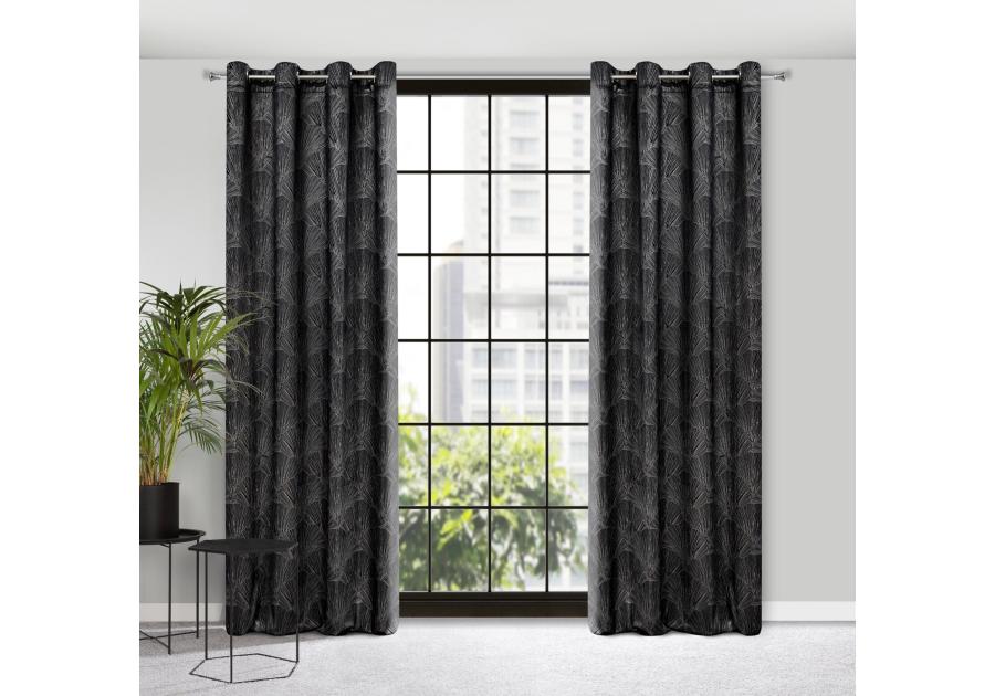 Zdjęcie: Zasłona gotowa Goja 140 x 250 cm czarny EUROFIRANY