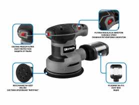 Szlifierka mimośrodowa 300W, stopa 125 mm 59G348 GRAPHITE