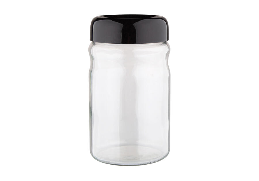 Zdjęcie: Pojemnik szklany z plastikową pokrywą 1,4L czarny ALTOMDESIGN