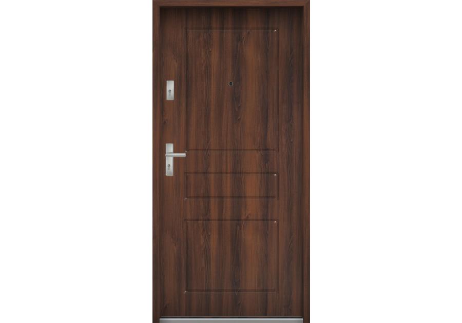 Zdjęcie: Drzwi wejściowe do mieszkań Bastion T-56 Orzech 80 cm prawe ODP KR CENTER