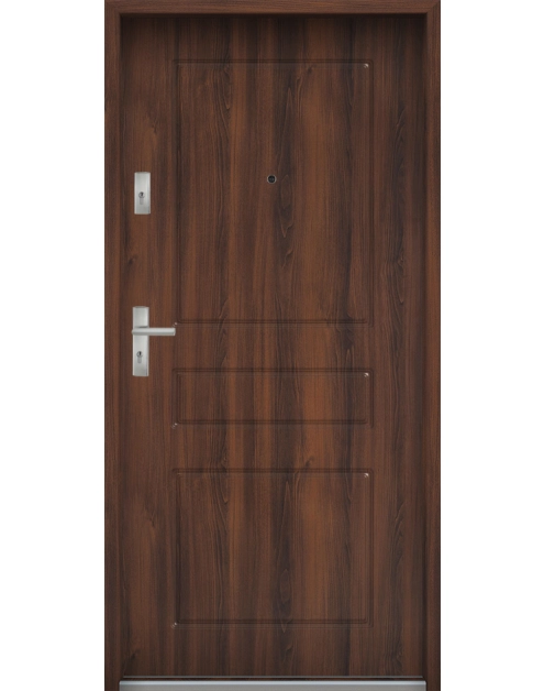 Zdjęcie: Drzwi wejściowe do mieszkań Bastion T-56 Orzech 80 cm prawe ODP KR CENTER