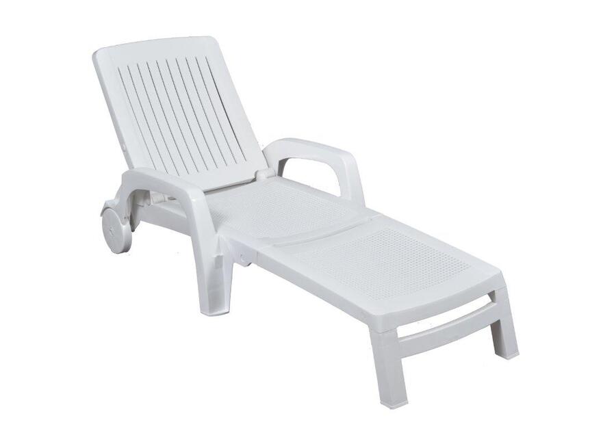 Zdjęcie: Leżanka ogrodowa 4-pozycyjna biała OŁER