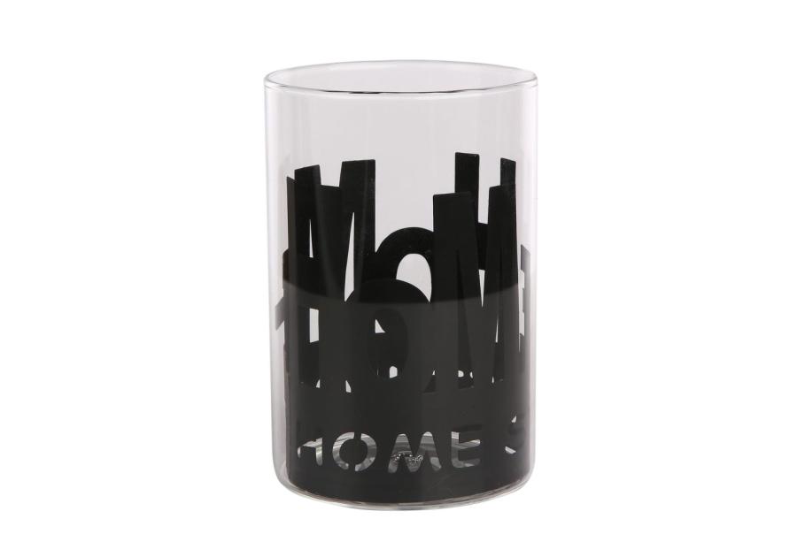 Zdjęcie: Świecznik szklany w czarnej metalowej osłonce 10x10x15 cm -Home ALTOMDESIGN