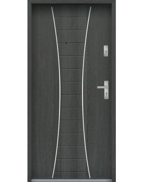 Zdjęcie: Drzwi wejściowe do mieszkań Bastion R-63 Grafit 80 cm lewe ODO KR CENTER