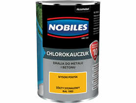 Emalia do metalu i betonu Chlorokauczuk 0,9 L żółty sygnałowy wysoki połysk NOBILES