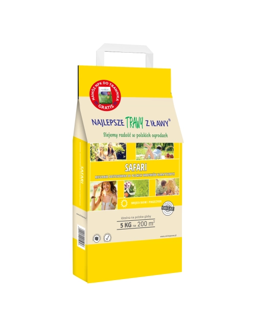 Zdjęcie: Nasiona traw Safari 5 kg + nawóz do trawnika 4 kg NAJLEPSZE TRAWY Z IŁAWY