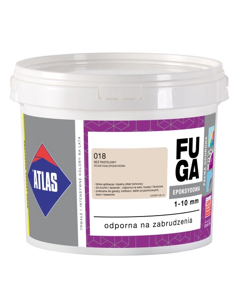 Zdjęcie: Fuga epoksydowa 1-10 mm beż pastelowy 5 kg ATLAS