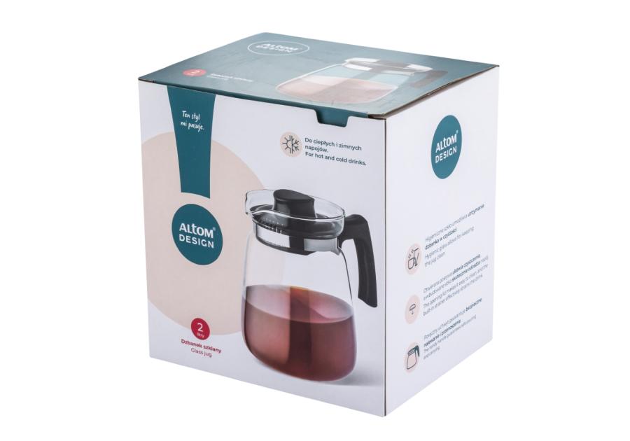 Zdjęcie: Dzbanek szklany do gorących napojów 2000 ml czarny ALTOM DESIGN