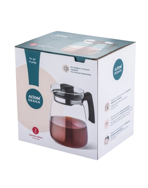 Zdjęcie: Dzbanek szklany do gorących napojów 2000 ml czarny ALTOM DESIGN