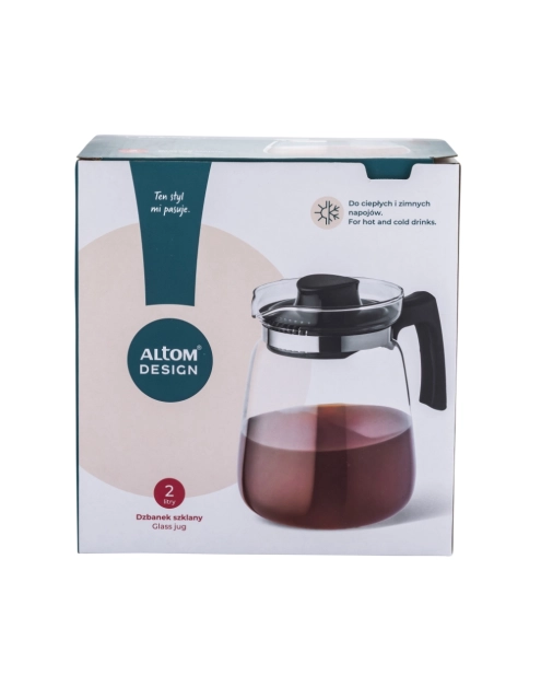 Zdjęcie: Dzbanek szklany do gorących napojów 2000 ml czarny ALTOM DESIGN