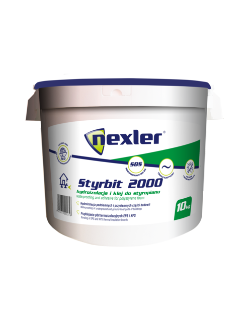 Zdjęcie: Masa asfaltowo-kauczukowa Styrbit 2000, 10 kg dyspersyjna NEXLER