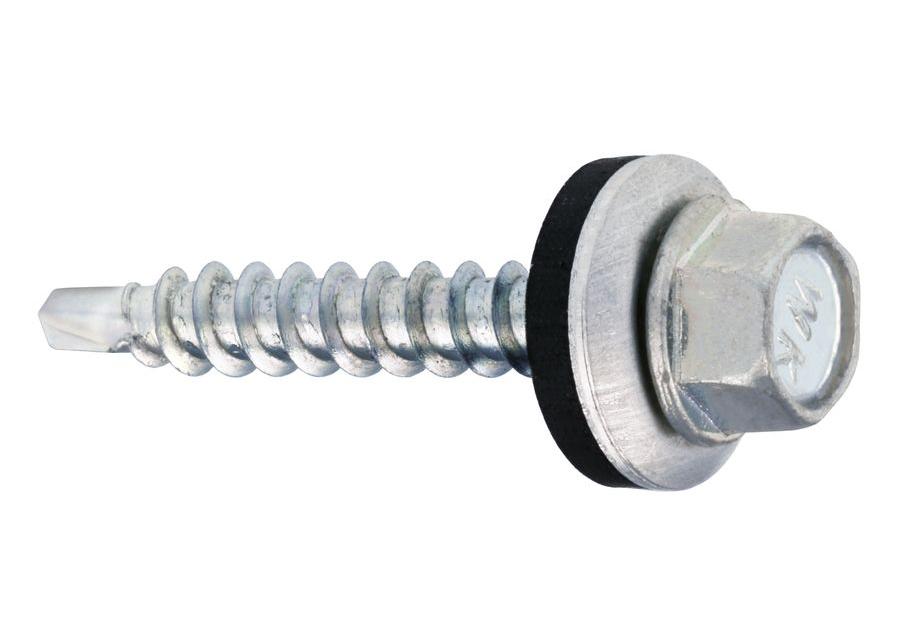 Zdjęcie: Wkręt samowiercący z podkładką EPDM do mocowania blach do podłoża drewnianego 48x55 mm WKRĘT-MET