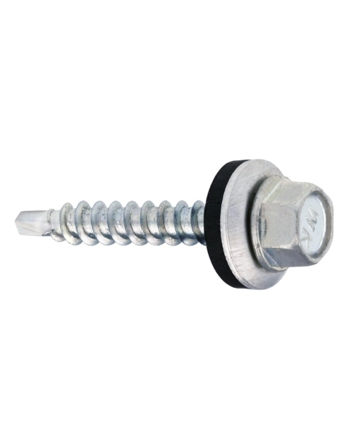 Zdjęcie: Wkręt samowiercący z podkładką EPDM do mocowania blach do podłoża drewnianego 48x55 mm WKRĘT-MET