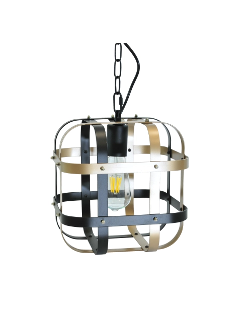 Zdjęcie: Lampa wisząca Klatka E27 czarna + złoto IL MIO