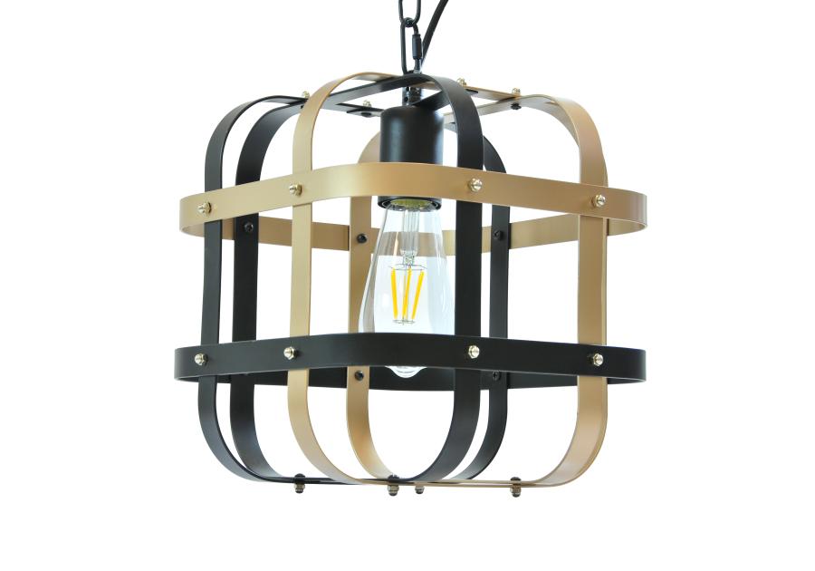 Zdjęcie: Lampa wisząca Klatka E27 czarna + złoto IL MIO