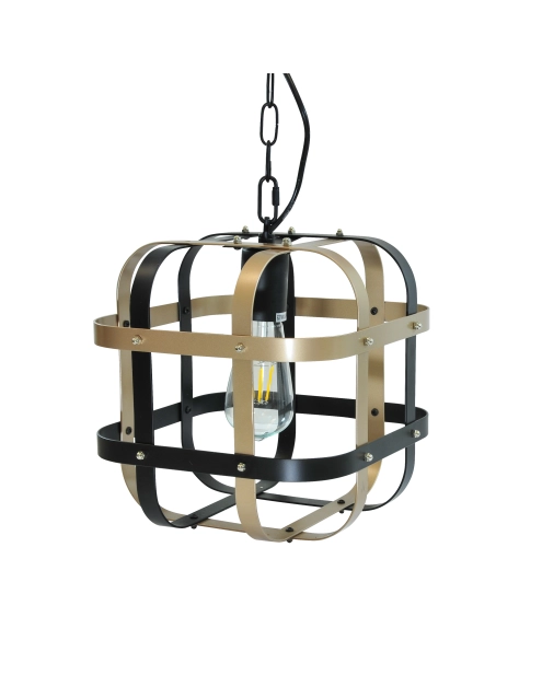 Zdjęcie: Lampa wisząca Klatka E27 czarna + złoto IL MIO