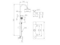 Zdjęcie: Deszczownia Gracja z baterią termostatyczną chrom INVENA