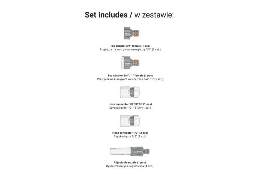 Zdjęcie: Zestaw do nawadniania z wózkiem na wąż White Line 1/2" 60 m i armaturą Titan Reel BRADAS