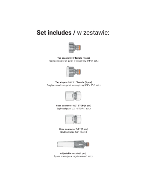 Zdjęcie: Zestaw do nawadniania z wózkiem na wąż White Line 1/2" 60 m i armaturą Titan Reel BRADAS