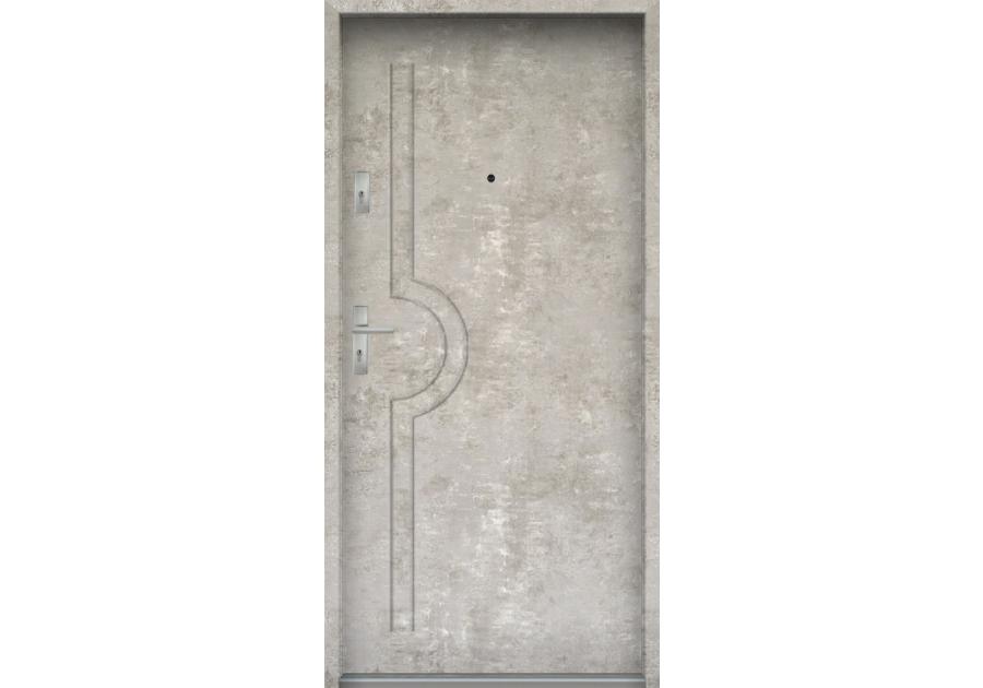 Zdjęcie: Drzwi wejściowe do mieszkań Bastion N-03 Beton naturalny 80 cm (NW) prawe ODP KR CENTER