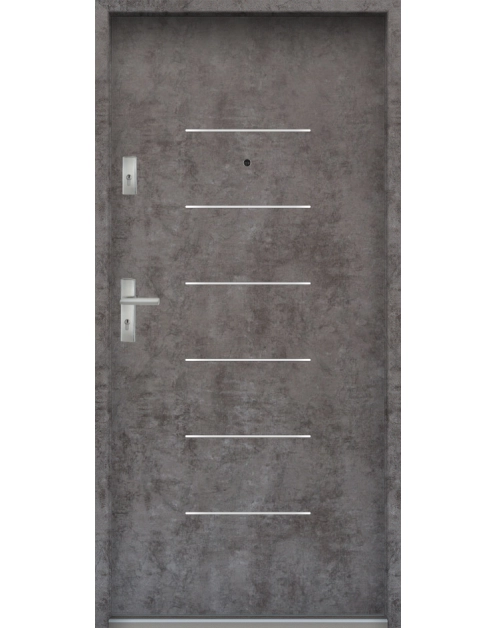 Zdjęcie: Drzwi wejściowe do mieszkań Bastion A-39 Beton ołówkowy 80 cm prawe OSP KR CENTER