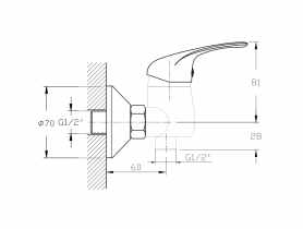Bateria natryskowa jednouchwytowa 35 mm Vivo PSB NERGIS