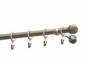 Karnisz pojedynczy Pluton 19 mm- 160 cm mosiądz GARDINIA