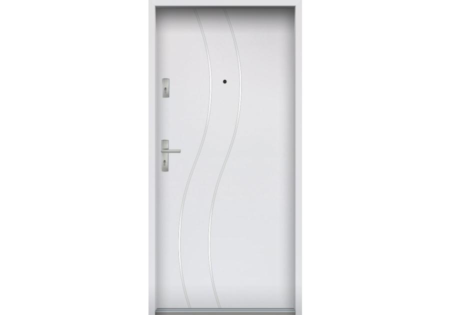 Zdjęcie: Drzwi wejściowe do mieszkań Bastion R-59 Biały 80 cm prawe OSP KR CENTER