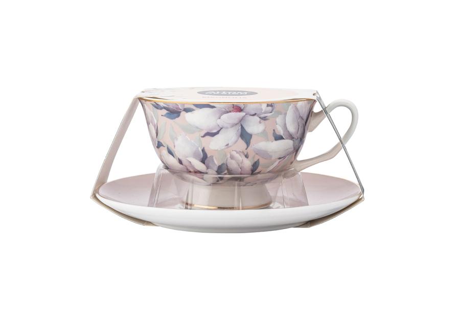 Zdjęcie: Filiżanka Magnolia różowa 220 ml ze spodkiem dekoracja Moja kochana ALTOM DESIGN