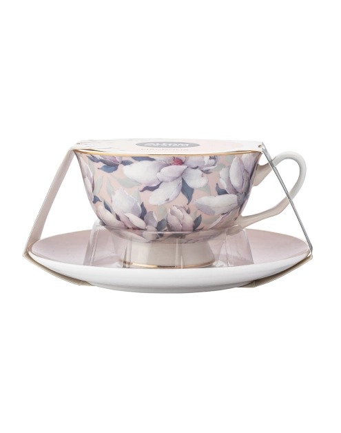 Zdjęcie: Filiżanka Magnolia różowa 220 ml ze spodkiem dekoracja Moja kochana ALTOM DESIGN
