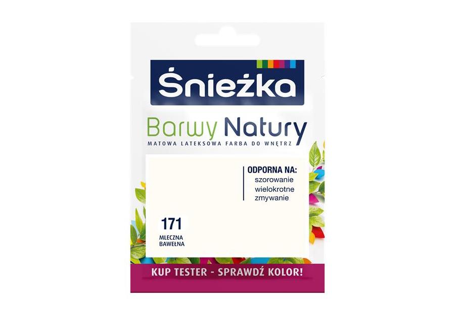 Zdjęcie: Tester koloru Barwy Natury mleczna bawełna 171 25 ml ŚNIEŻKA