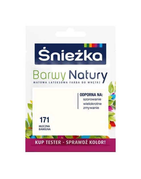 Zdjęcie: Tester koloru Barwy Natury mleczna bawełna 171 25 ml ŚNIEŻKA