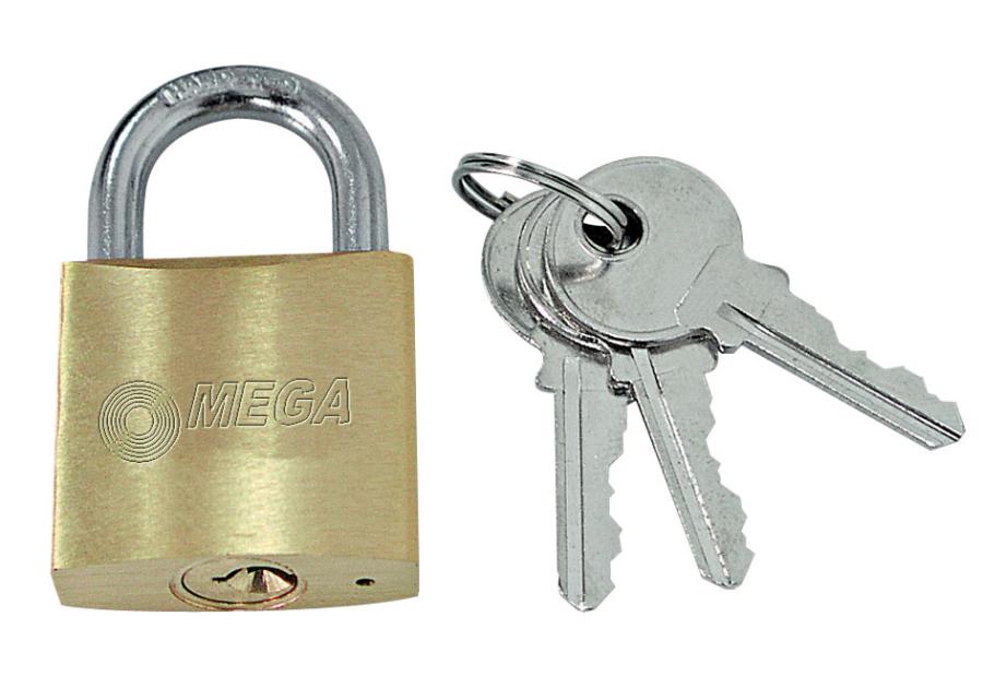 Zdjęcie: Kłódka mosiężna kabłąk 50 mm MEGA