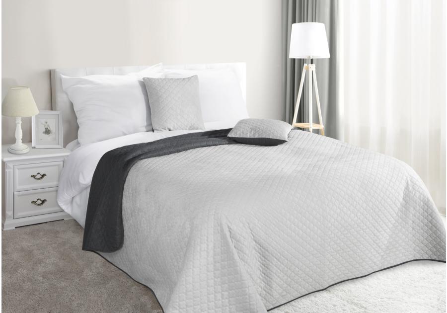 Zdjęcie: Narzuta Tito 220x240 cm srebrno-stalowa EUROFIRANY