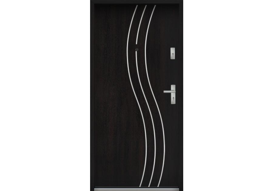 Zdjęcie: Drzwi wejściowe do mieszkań Bastion R-60 Heban 80 cm lewe ODR KR CENTER