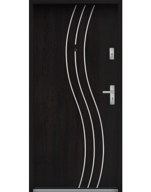 Zdjęcie: Drzwi wejściowe do mieszkań Bastion R-60 Heban 80 cm lewe ODR KR CENTER