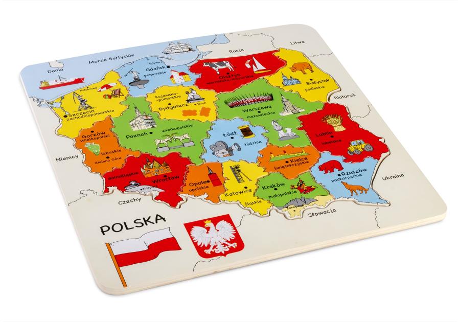 Zdjęcie: Puzzle Mapa Polski drewno DAFFI