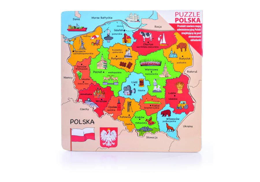 Zdjęcie: Puzzle Mapa Polski drewno DAFFI