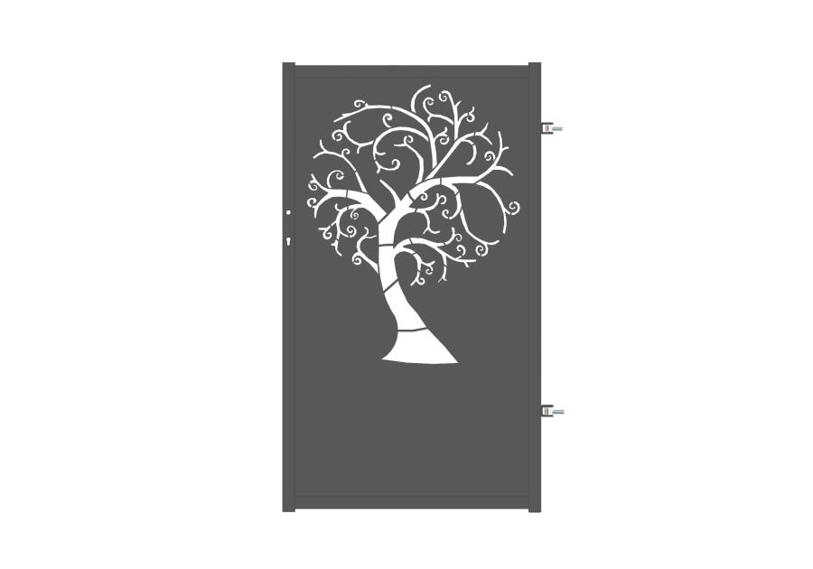 Zdjęcie: Furtka Nela 0,90 m, 1,50 m, stal ocynk+RAL7016 struktura prawa, z elektrozaczepem, POLBRAM