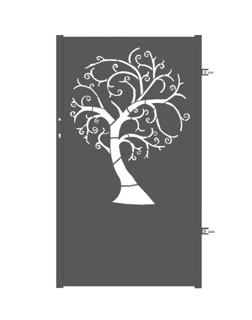 Zdjęcie: Furtka Nela 0,90 m, 1,50 m, stal ocynk+RAL7016 struktura prawa, z elektrozaczepem, POLBRAM