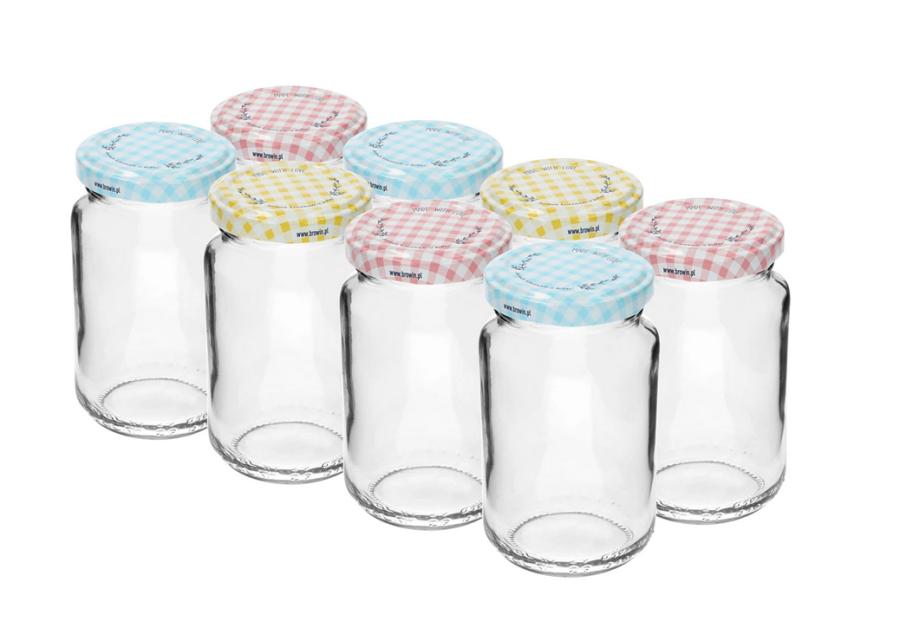 Zdjęcie: Słoik TO 190 ml z kolorową zakrętką fi53 - 8szt. 132190 BROWIN
