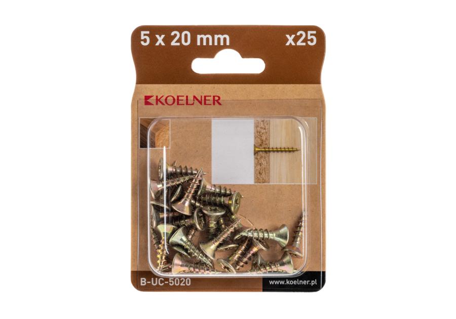 Zdjęcie: Wkręt utwardzany do drewna 5x20 mm blister 25 szt. KOELNER