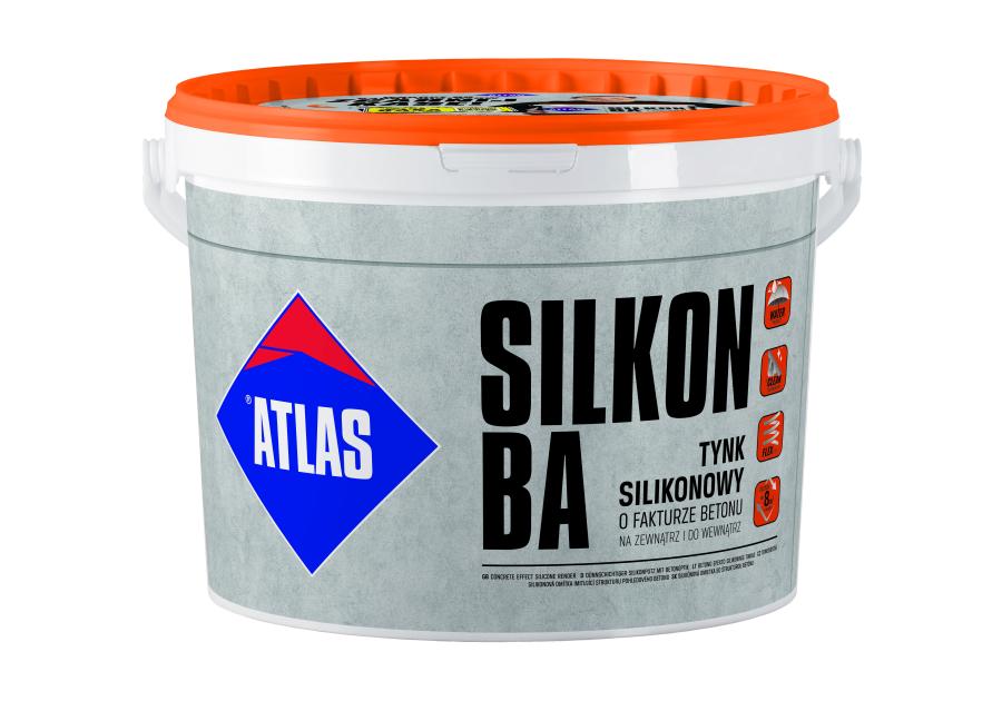 Zdjęcie: Tynk silikonowy o fakturze betonu Silikon BA 20 kg ATLAS